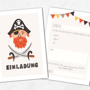 5 / 10 / 15 Stk. Einladung Kindergeburtstag | Pirat