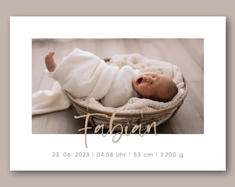 Fabian | Danksagung inkl. Umschläge zur Geburt Babykarte Junge Mädchen bunt