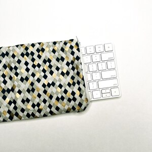 Apple Magic Keyboard Carrying Case - Sleeve - Pouch - Bag | for Apple Wireless Keyboard | Navy and Gold Diamonds