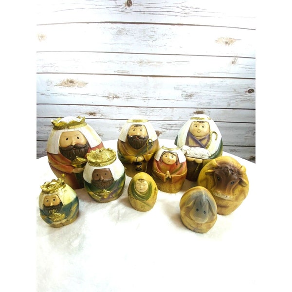 Roman Inc Holy Family Three Kings and Shepherd Holiday Nativity Nesting Dolls