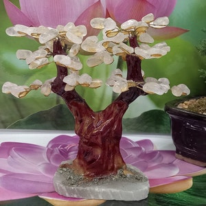 Citrine tree set on onyx and pyrite