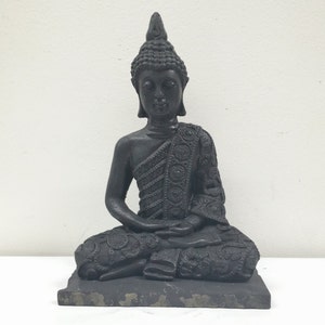 Shungite Buddha Sculpture, Home Zen Decoration