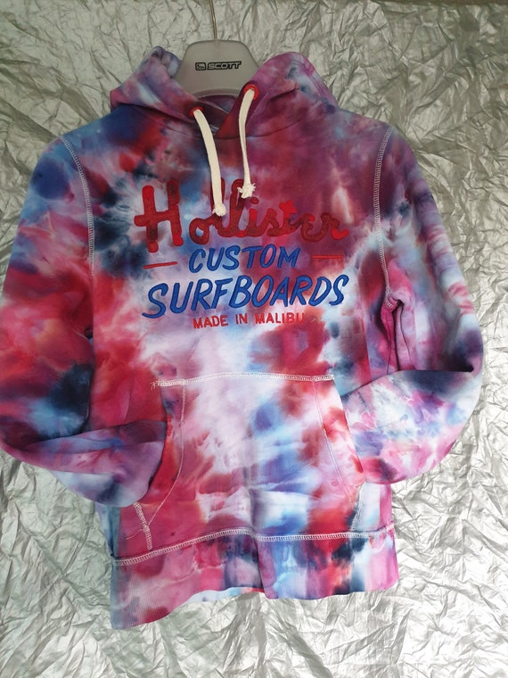 red tie dye hollister hoodie