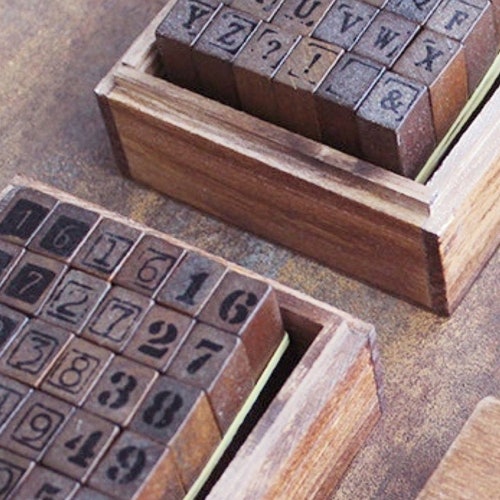 Alphabet Stamp Set for Paper Letter Rubber Stamps Vintage for Etsy