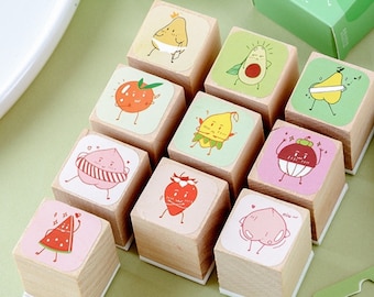 Cute Fruits Rubber Stamp for Kids DIY Craft Scrapbook Card Diary Notebook Decorating Wood 10 Style