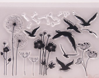 Clear Dandelion, Bird Stamp Set For Cardmaking Scrapbooking Album Journal Decoration DIY