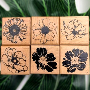 Bloem Rubberstempel Houten Stempel Voor Labels Tags Kaart Maken Decoratief Dagboek Dagboek Tool 6 Stijlen