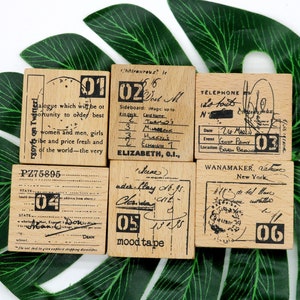 Vintage Wood Rubber Stamp For Journal Diary Decoration Cardmaking Scrapbooking 6 Styles