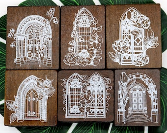 Blumen Fenster Holz Stempel: Kartenherstellung Scrapbooking Journaling DIY Werkzeug