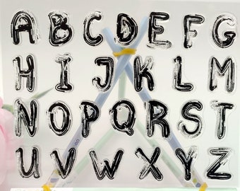 Jeu de tampons alphabet écriture manuscrite pour carte, scrapbooking, journalisation, outil de bricolage