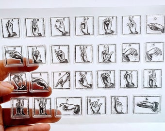 Juego de sellos con el alfabeto digital: para hacer tarjetas, álbumes de recortes y diarios.