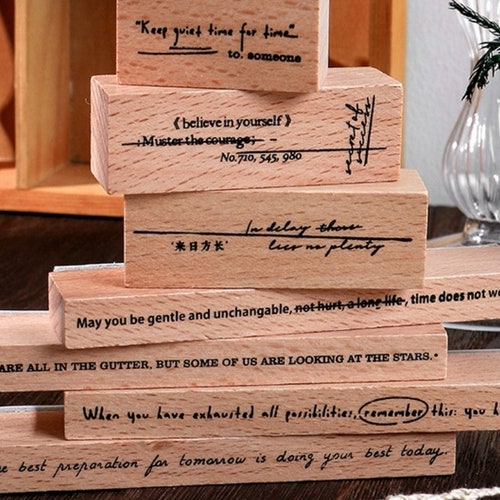 Vintage Ticket Wood Rubbe Stamp With Handle for Card Making Etsy