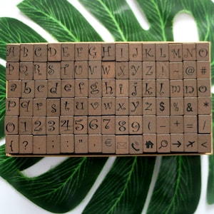 Alphabets Numbers Symbols Wood Rubber Stamps Kits of 90 pcs For Card Making Decorative Journal Planner Scrapbooking DIY Tool Gifts Ideas