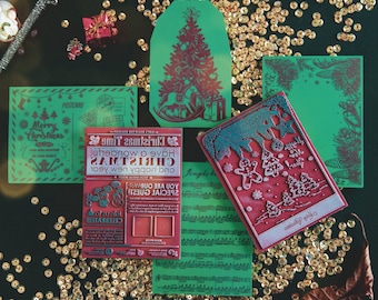 Weihnachtliche Karte Stempel für Kartenherstellung Scrapbooking Journaling Hintergrund Papier Dekoration DIY