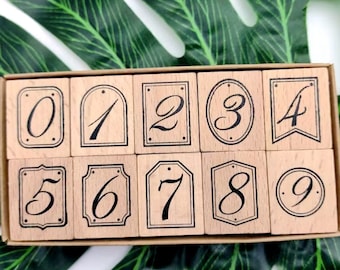 Number Plate Rubber Stamps: Planner Diary Decorative Tool, 10pcs