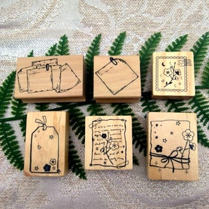 Abstract Wood Rubber Stamp Set: Journal Planner Decoration