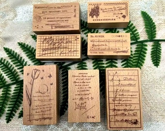 Vintage Holz Stempel Für Cardmaking Scrapbooking Journal Album Tagebuch Filofax Dekorieren DIY 7 Style