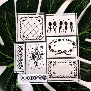 Klarer Acryl-Spitzenrahmen-Stempel, Message Stamp, Kartenherstellung, Scrapbooking, Decoraion. 8 Stile