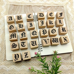 Vintage Alfabet Stempel Houten Stempel Voor Album Journal Planner Dagboek Decoratie Scrapbooking Kaarten Maken