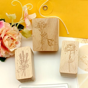Graziosi fiori timbro lavanda raccogliere fiori timbro creazione di cartoline scrapbooking diario diario filofax decorazione fai da te 3 stile