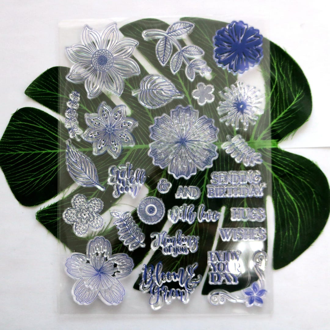 8 Style Clear Flower Stamp Set Floral Rubber Stamps for Journal ...