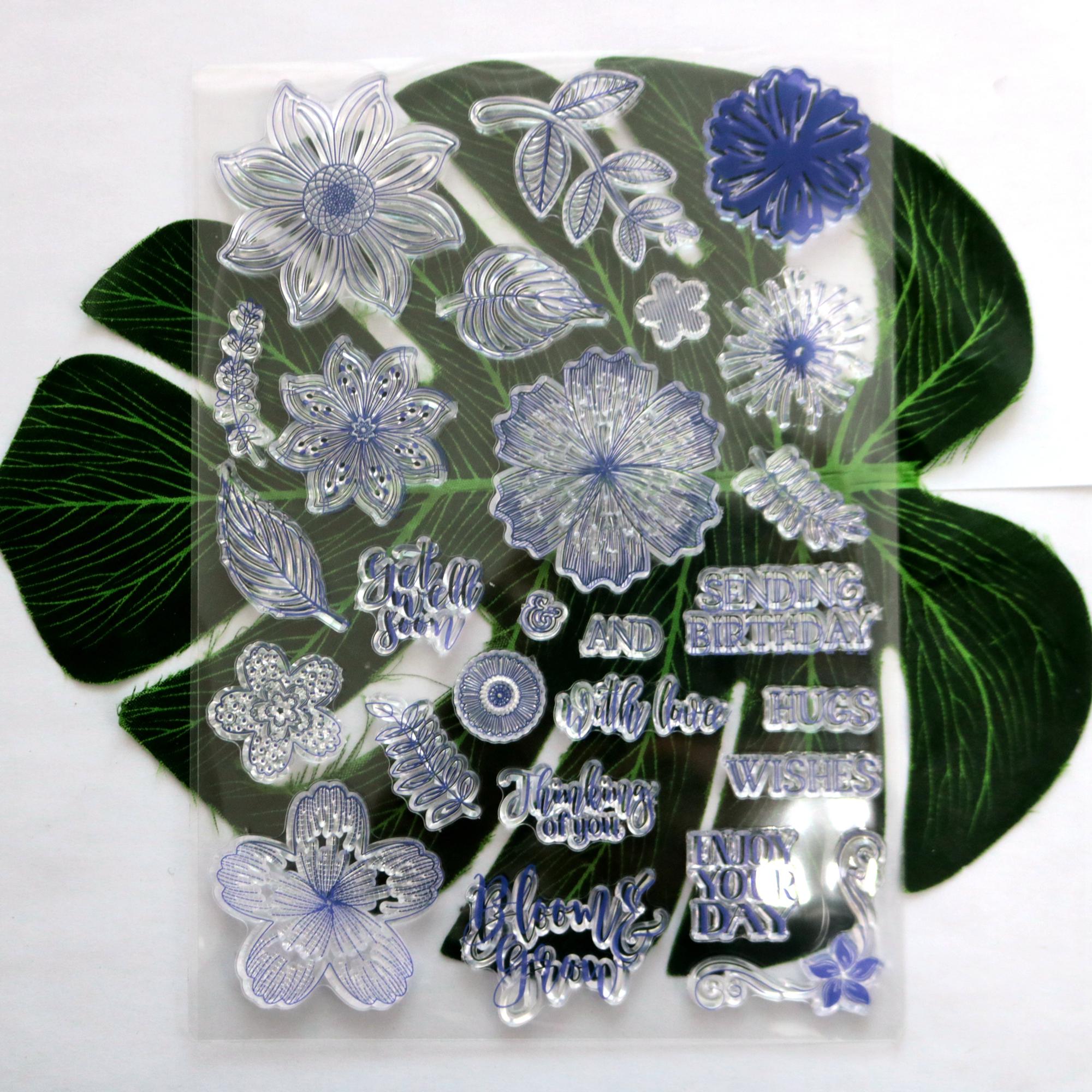 Clear Stamps For Crafting Peony Flowers Clear Stamps Set - DIY Card ...