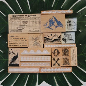 Bottle Peacock Rubber Stamp: Lace Floral Stamps Scrapbooking Card Making Journaling 50 Style