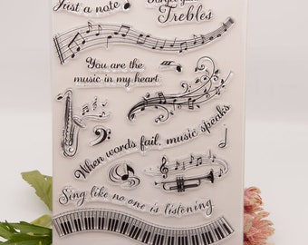 Clear Music Notes Stamp, Piano Keys Stamp For Card Making Scrapbooking Paper Decoration DIY