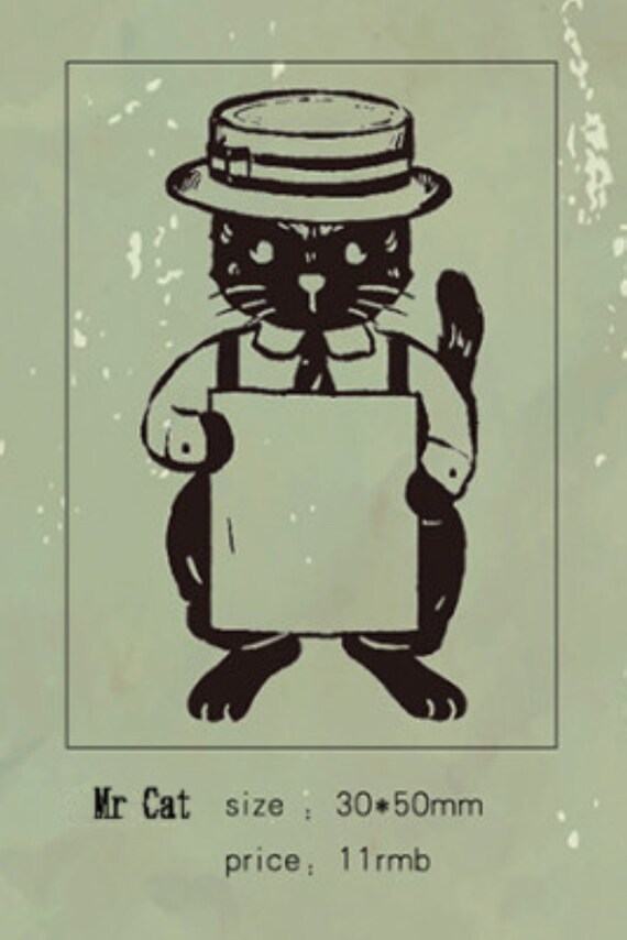 Cat Rubber Stamp Set