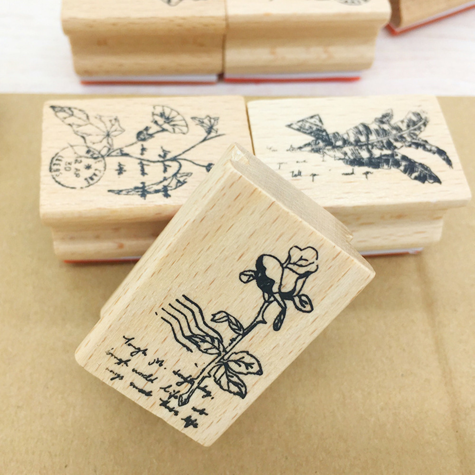 Ready Made Rubber Stamp - Broken Memories Series Vintage Wooden Rubber Stamp