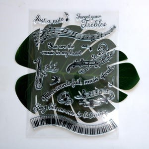 Juego de sellos con 9 notas musicales, diseño de árbol de encaje, oso polar, tema de Shailing, corona de flores de otoño, sello para hacer tarjetas, álbumes de recortes, herramienta de diario