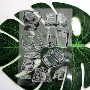 Vintage Books Clear Stamps Set: Journaling Scrapbooking Decor