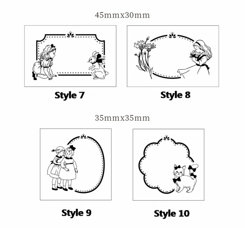 Cute Girl Alice Stamp For Scrapbooking Journal Diary Filofax Decoration Rabbit Cat Bear 10 Style