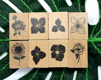 Blumen Holz Stempel: Vintage DIY Craft, 8 Styles