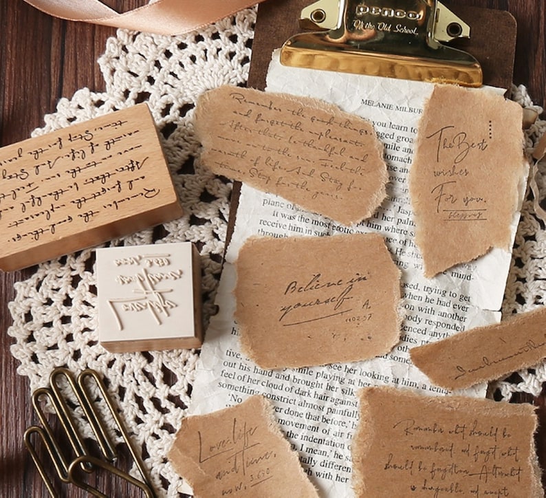 Vintage Letter Stamp Set Beautiful Sentences Stamps For Etsy