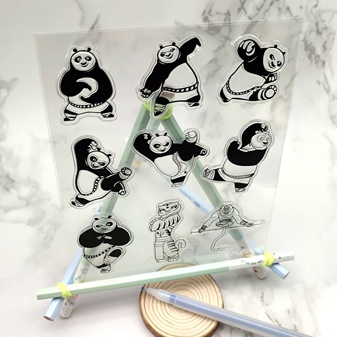 transparent-kung-fu-panda-stamps-set-for-kids-card-making-etsy