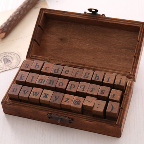 Alphabet Stamp Set for Paper Letter Rubber Stamps Vintage for Etsy