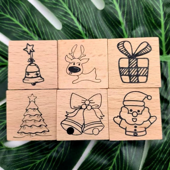 Christmas Rubber Stamps for Card Making Santa Claus Christmas Tree