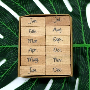 Weekly Planner Stamp Set, Month Planner Stamp Kit, Journal Wooden Rubber Stamps, 4 Styles Month Simplified