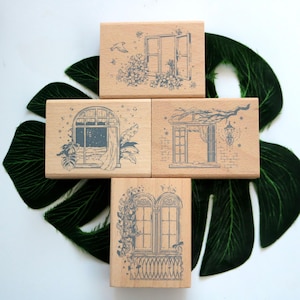 Cenário Fora Da Janela Carimbo Primavera Verão Inverno Outono Inverno Carimbo De Borracha De Madeira Para Fazer Cartões Scrapbooking Ferramenta De Diário Decorativo