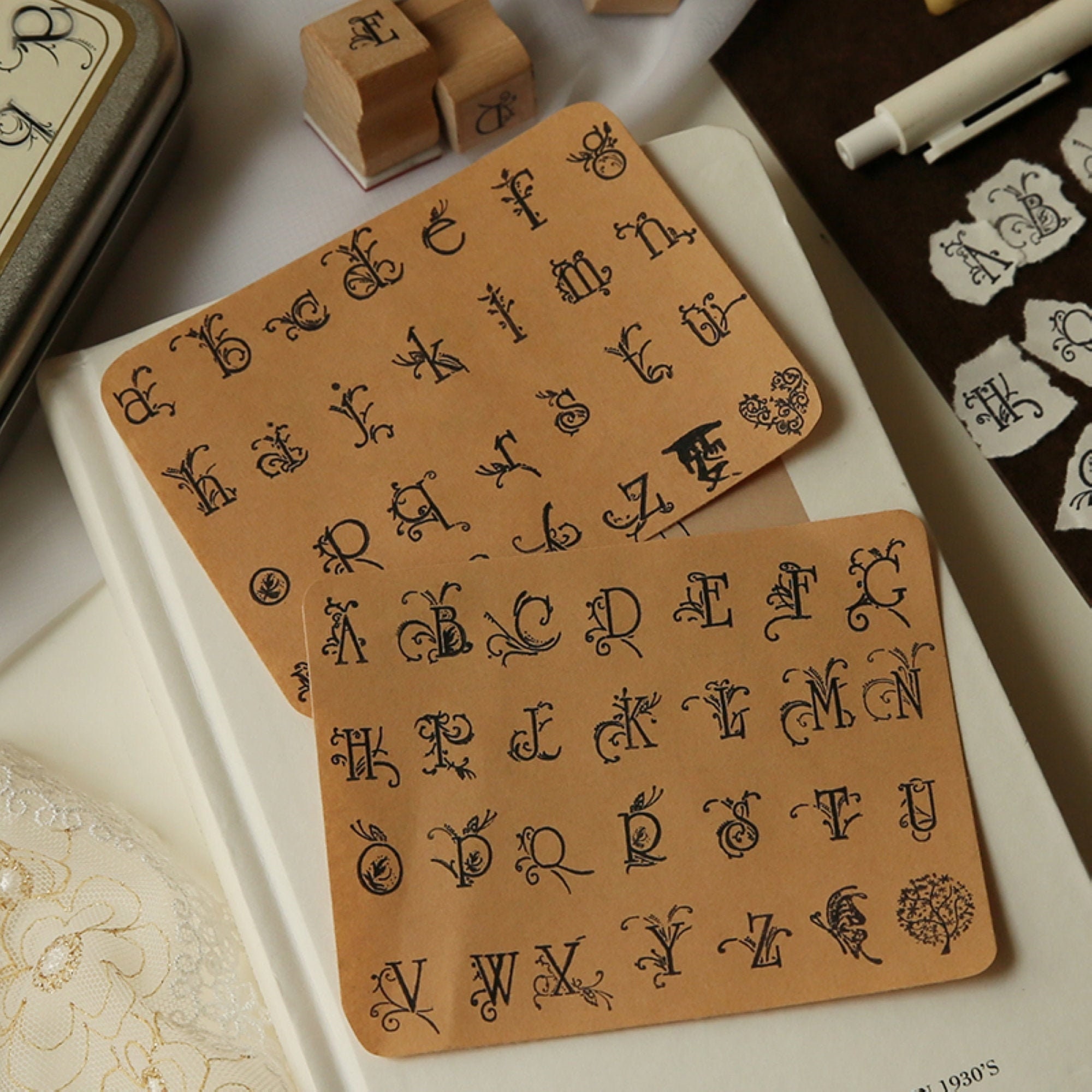 Diary Stamp DIY Rubber Stamp Kit Alphabet Stamp Set With Tin Etsy