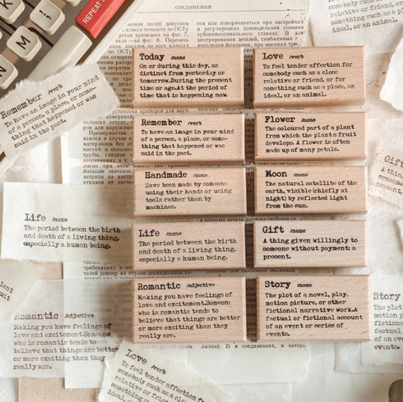 English Dictionary Stamp Wooden Rubber Stamp For Journal Etsy
