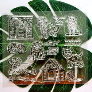9 Style Clear Stamps Set Waldtiere Für Handwerk Kartenherstellung Journal Journaling Scrapbooking Fuchs Eichhörnchen Igel Kaninchen Hund Blume