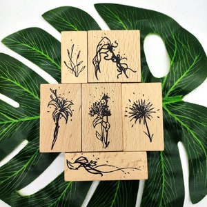 Tampon en caoutchouc en bois floral pour la fabrication de cartes, scrapbooking, journalisation, agenda, décoration, bricolage, 6, style