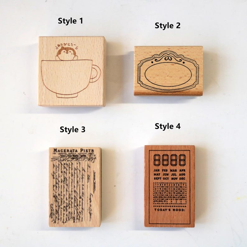 Juego de sellos de goma de madera con diseño floral para diario, tarjetas, scrapbooking, 40 estilos imagen 2