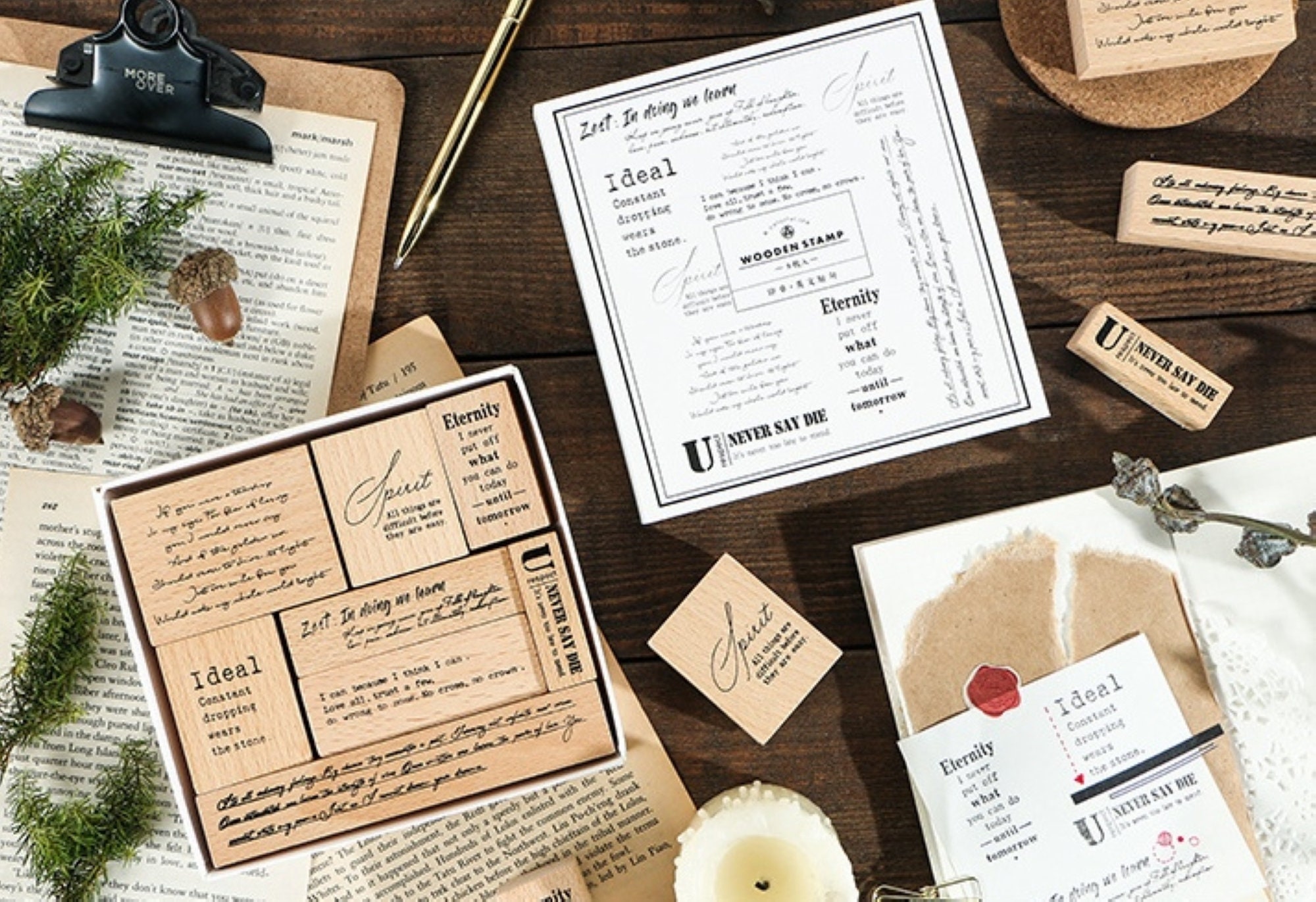 Vintage English Sentences Stamp Set For Scrapbook Bullet Etsy