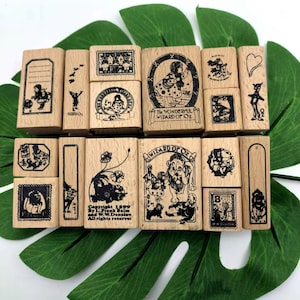 Wizard of Oz Wooden Rubber Stamp Set - Scrapbook, Journal, Card Making