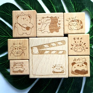 Tampon Animaux mignons pour scrapbooking, emballage cadeau, album, journal, décoration, bricolage, panda, chaton koala, lapin, pingouin, ours, 8, style