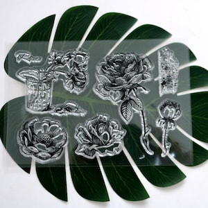 9 Style Große Rose Blume Geoetry Film Karte Alphabet Frieden Thema Stempel Set Engel Stempel Für Crafting Card Making Scrapbooking Journaling Werkzeug