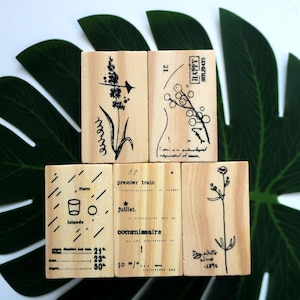 Wald Stempel Floral Flasche Holz Stempel Für Journal Filofax DIY Kartenherstellung Dekorieren Karte Sammelalbum 7 Style